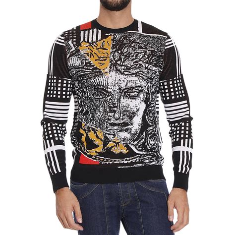 versace man light sweater|Versace jumper men's sale.